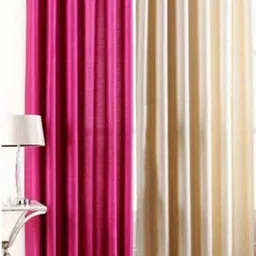 BELLA TRUE Pink & Cream-Coloured 2 Pieces Black Out Door Curtains-image-62