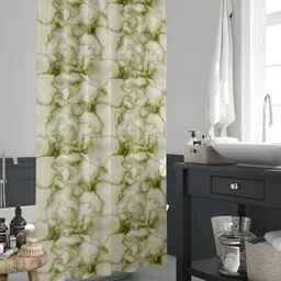 ArtzFolio Green & Beige Printed Waterproof Shower Curtain-image-84