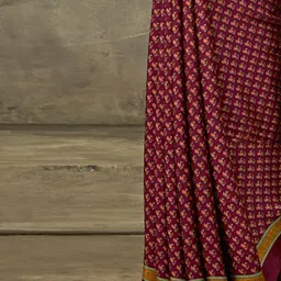 Anouk Rustic Bagru Floral Printed Saree image 2