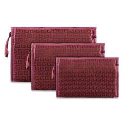 Kuber Industries Maroon Set of 3 Regular Makeup Organiser Organisers image 4
