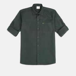 CAVIO Boys Roll-Up Sleeves Solid Shirt-image-46