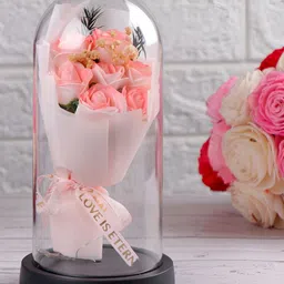 Archies Coral Roses Jar of Love Showpiece-image-41
