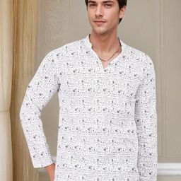 Anouk Rustic Men Pure Cotton Mandarin Collar Thread Work Kurta-picture-12