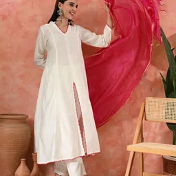 SangriaA-Line Kurta With Trousers & Dupatta-picture-16