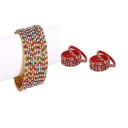 SOMIL Set Of 20 Multi Alloy Artificial Stones and Beads Antique Bangles-image-47
