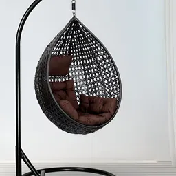 Swingzy Black & Brown Egg-Shaped Hanging Hammock Swing With Cushion-picture-7