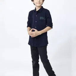BEARSOUL Boys Vertical Striped Spread Collar Denim Casual Shirt-picture-46
