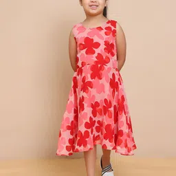 thkgrlz Floral Print Georgette A-Line Midi Dress-image-52