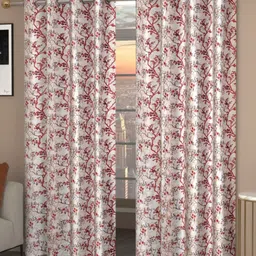 Galaxy Home Decor Maroon Set of 2 Floral Door Curtain-picture-31