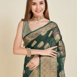 NIWAA Woven Design Zari Organza Banarasi Saree-picture-21