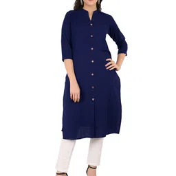 ATARAH Mandarin Collar Cotton Straight Kurta-picture-16