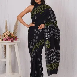 Dastkar Block Print Pure Cotton Sarees-picture-41