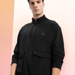 HRX by Hrithik Roshan Mock Collar Oversized Pocket Detail Sweatshirt-picture-27
