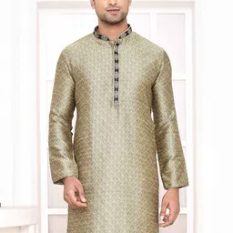MAAHI FABS Men Polka Dot Thread Work Kurta-image-6