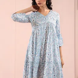SUTI Women Floral Printed Tiered Empire Dress-image-83