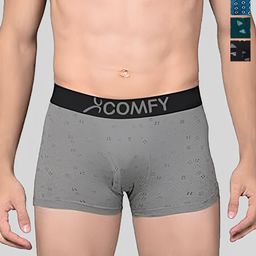 AMUL COMFY Pack Of 4 Printed Breathable Trunks-ACM101BTRNK-BL-GY-BK-PB-80-PO4-47