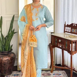 KALINI Women Ethnic Motifs Printed Kurta with Trousers & Dupatta-image-49