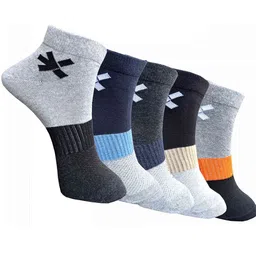 HRX by Hrithik Roshan Pack Of 5 Striped Ankle-Length Socks-image-22