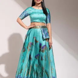 Payu Semi-Stitched Lehenga & Unstitched Blouse With Dupatta image 3