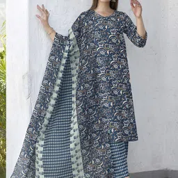 SANISA Women Floral Printed Kurta with Trousers & Dupatta-image-74