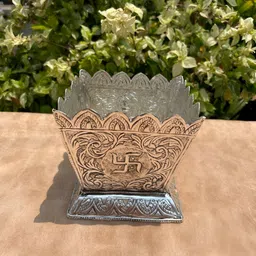 Barn 14 Silver-Plated Textured Mini Tulsi Planter-52