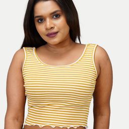 Radprix Striped Cotton Tank Crop Top-image-89