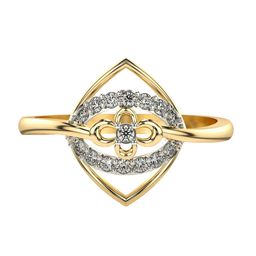 VALANOVA Yellow Gold Plated Sterling Silver Certified 0.18 Ct Lab Grown Diamond Ring-image-59