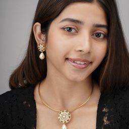 AARSEE OFFICIAL Anti-Tarnish 22Kt Gold Plated Ornate Hasli-image-95
