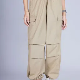 PRONK Women Loose Fit Cargos Trousers-image-106