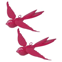 Living With Elan 2-Pcs Pink Bird Shaped Hangings Wall Decor-52