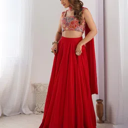 KALINI Embroidered Sequinned Ready to Wear Lehenga & Blouse With Dupatta image 4