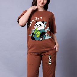 Lazy Lush Printed T-Shirt & Track Pant Co-Ords Set image 5