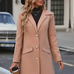 KPOP Women Notched Lapel Long Sleeves Coat-23