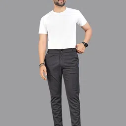 ISUEL FAB Men Multi Lycra Mid-Rise Original Formal Trousers-picture-8