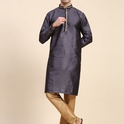 Moda Rapido Ethnic Motifs Woven Design Straight Kurta With Pyjama-image-128