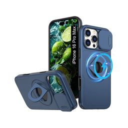 Luxury Kase Solid iPhone 16 Pro Max MagSafe Shockproof Back Case With Ring Kickstand-11