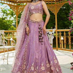 panchhi Embellished Beads and Stones Semi-Stitched Lehenga & Unstitched Blouse With Dupatta-picture-13