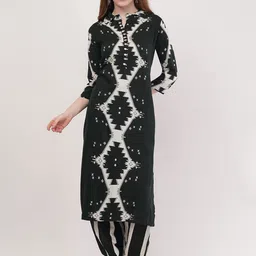 dhartii Summer Garden Printed With Embroidered Neck Placket Tunic With Trouser Co-Ords-picture-15