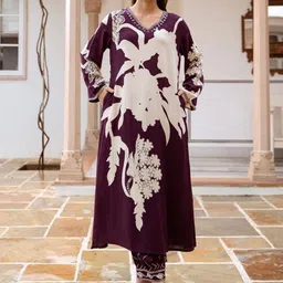 Indo Era Women Floral Printed Regular Sequinned Kurta with Salwar-picture-42