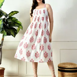 KALAMIR Bloomsberry Women Floral Print Pleated A-Line Dress-picture-18