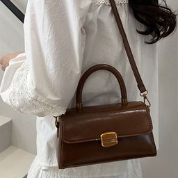 LULU & SKY PU Structured Handheld Bag With Fringed image 3