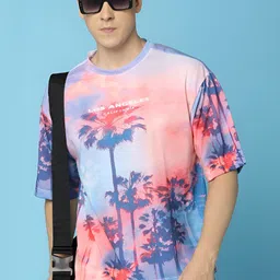 V-Mart Men Floral Printed Round Neck Cotton T-shirt-image-31