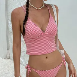 LULU & SKY Striped Swim Bikini Set-image-81