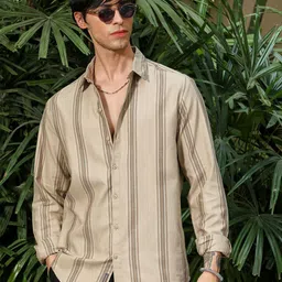 Campus Sutra Men Comfort Multi Stripes Striped Casual Shirt-image-90