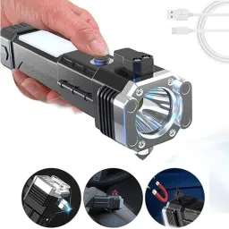 Multifunctional LED Safety Lamp Breaking Hammer Emergency Hiking with Side Light Torch-22