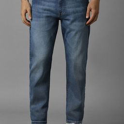 Louis Philippe Jeans Men Slim Fit Slash Knee Light Fade Jeans-image-98