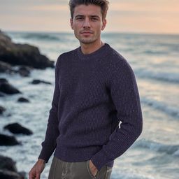 Celio Men Cotton Cable Knit Pullover-image-82