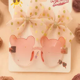 ANNA CREATIONS Girls Set of 2 Bow Alligator Hair Clip with Sun Goggles Hair Accessory-image-74