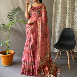 LeeliPeeri Designer Ethnic Motifs Printed Cotton Blend Saree-image-48