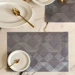 Mason Home Spatial Set of 6 Grey Textured Table Placemats-20